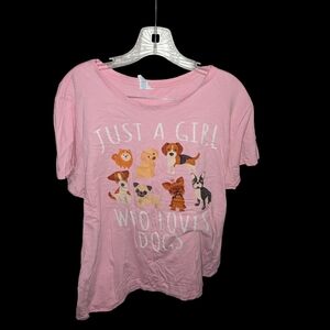 Port & Company Pink Dog Lover T-Shirt Size XXL